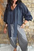 Larc Poet Blouse Navy